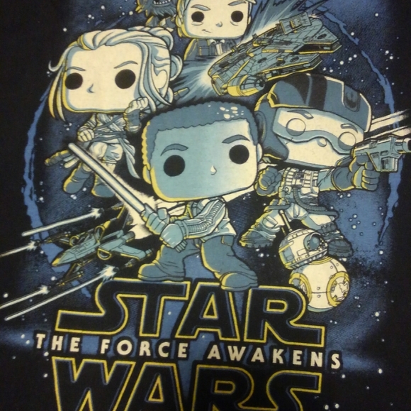 🔥 Funko Pop 💥 Tee Star Wars ✨️ Force Awakens Chewbacca Shirt Small Yoda ♥️ - Picture 9 of 9